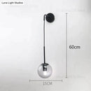 GobekUsa Nordic Retro Modern Glass Ball Wall Lamps for Bedside Living Room Corridor Staircase Lighting