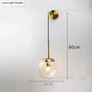 GobekUsa Nordic Retro Modern Glass Ball Wall Lamps for Bedside Living Room Corridor Staircase Lighting