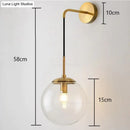 GobekUsa Nordic Retro Modern Glass Ball Wall Lamps for Bedside Living Room Corridor Staircase Lighting