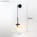 GobekUsa Nordic Retro Modern Glass Ball Wall Lamps for Bedside Living Room Corridor Staircase Lighting