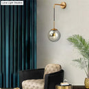 GobekUsa Nordic Retro Modern Glass Ball Wall Lamps for Bedside Living Room Corridor Staircase Lighting