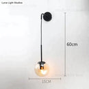 GobekUsa Nordic Retro Modern Glass Ball Wall Lamps for Bedside Living Room Corridor Staircase Lighting