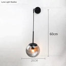 GobekUsa Nordic Retro Modern Glass Ball Wall Lamps for Bedside Living Room Corridor Staircase Lighting