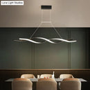 GobekUsa Nordic Style Acrylic Twisted Island LED Pendant Light, Black Ceiling Fixture