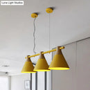 GobekUsa Nordic Style Adjustable Hanging Pendant Light with 3 Conical Metal Shades in Wood