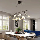 GobekUsa Nordic Style Clear Glass LED Dining Room Pendant Light - Firefly Island Branch Design