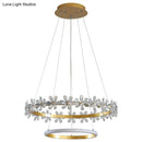 GobekUsa Nordic Style Crown Crystal Flower Pendant Light