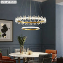 GobekUsa Nordic Style Crown Crystal Flower Pendant Light
