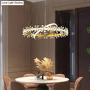 GobekUsa Nordic Style Crown Crystal Flower Pendant Light
