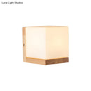 GobekUsa Nordic Style Cube Shaped Sconce Lighting with White Glass Shade - 1-Light Bedside Wall Fixture