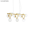 GobekUsa Nordic Style Gold Pendant Light with Clear/Cognac Glass - Bubble Island Lighting, 9 Lights