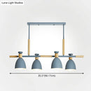 GobekUsa Nordic Style Island Pendant with 4 Metal Lights and Wood Detail