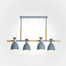 GobekUsa Nordic Style Island Pendant with 4 Metal Lights and Wood Detail