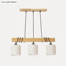 GobekUsa Nordic Style LED Hanging Light: Cylindrical Dining & Island Ceiling Light in Wood Fabric