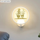 GobekUsa Nordic Style LED Acrylic Wall Light with Elk and Tree Design for Bedroom Décor