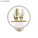 GobekUsa Nordic Style LED Acrylic Wall Light with Elk and Tree Design for Bedroom Décor