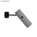 GobekUsa Nordic Style Grey Rotatable Wall Mounted Spotlight with Single-Bulb for Cement Cylinder Wall Lighting
