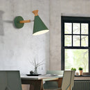 GobekUsa Nordic Style Metal Cone Shade Wall Light: 1-Light Rotatable Bedside Reading Lamp in Blue, Green, Grey, or White