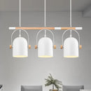 GobekUsa Nordic Style Triple Metal Pendant Light with Adjustable Dome Shade for Island Lighting in White