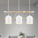 GobekUsa Nordic Style Triple Metal Pendant Light with Adjustable Dome Shade for Island Lighting in White