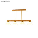 GobekUsa Nordic Style Wooden Cone Shade Chandelier - 3/4 Heads Linear Pendant Light for Kitchen Island