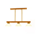 GobekUsa Nordic Style Wooden Cone Shade Chandelier - 3/4 Heads Linear Pendant Light for Kitchen Island