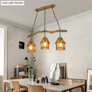 GobekUsa Nordic Style Wooden House Pendant Light with 3 Heads - Ideal for Dining Room