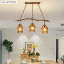 GobekUsa Nordic Style Wooden House Pendant Light with 3 Heads - Ideal for Dining Room