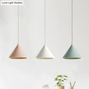 GobekUsa 10"/12.5" Diameter 1 Light Conical Hanging Lamp Nordic Stylish Black/Blue Metal Pendant Light over Table