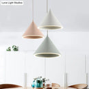 GobekUsa 10"/12.5" Diameter 1 Light Conical Hanging Lamp Nordic Stylish Black/Blue Metal Pendant Light over Table