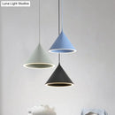GobekUsa 10"/12.5" Diameter 1 Light Conical Hanging Lamp Nordic Stylish Black/Blue Metal Pendant Light over Table