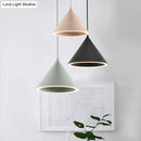 GobekUsa 10"/12.5" Diameter 1 Light Conical Hanging Lamp Nordic Stylish Black/Blue Metal Pendant Light over Table