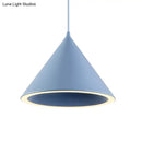 GobekUsa 10"/12.5" Diameter 1 Light Conical Hanging Lamp Nordic Stylish Black/Blue Metal Pendant Light over Table