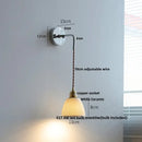 GobekUsa Ceramic LED Wall Light with Pull Chain Switch - Nordic Design