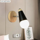 GobekUsa Rotatable Nordic Sweet Cone Wall Light - Child Bedroom Wall Sconce with Metal/Wood Backplate