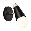 GobekUsa Rotatable Nordic Sweet Cone Wall Light - Child Bedroom Wall Sconce with Metal/Wood Backplate