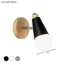 GobekUsa Rotatable Nordic Sweet Cone Wall Light - Child Bedroom Wall Sconce with Metal/Wood Backplate