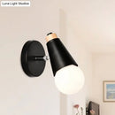 GobekUsa Rotatable Nordic Sweet Cone Wall Light - Child Bedroom Wall Sconce with Metal/Wood Backplate