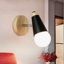 GobekUsa Rotatable Nordic Sweet Cone Wall Light - Child Bedroom Wall Sconce with Metal/Wood Backplate