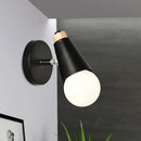 GobekUsa Rotatable Nordic Sweet Cone Wall Light - Child Bedroom Wall Sconce with Metal/Wood Backplate