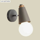 GobekUsa Rotatable Nordic Sweet Cone Wall Light - Child Bedroom Wall Sconce with Metal/Wood Backplate