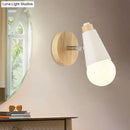 GobekUsa Rotatable Nordic Sweet Cone Wall Light - Child Bedroom Wall Sconce with Metal/Wood Backplate