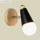 GobekUsa Rotatable Nordic Sweet Cone Wall Light - Child Bedroom Wall Sconce with Metal/Wood Backplate