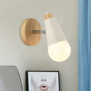 GobekUsa Rotatable Nordic Sweet Cone Wall Light - Child Bedroom Wall Sconce with Metal/Wood Backplate