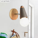 GobekUsa Rotatable Nordic Sweet Cone Wall Light - Child Bedroom Wall Sconce with Metal/Wood Backplate