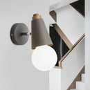 GobekUsa Rotatable Nordic Sweet Cone Wall Light - Child Bedroom Wall Sconce with Metal/Wood Backplate