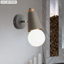 GobekUsa Rotatable Nordic Sweet Cone Wall Light - Child Bedroom Wall Sconce with Metal/Wood Backplate