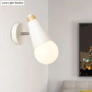 GobekUsa Rotatable Nordic Sweet Cone Wall Light - Child Bedroom Wall Sconce with Metal/Wood Backplate
