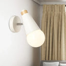 GobekUsa Rotatable Nordic Sweet Cone Wall Light - Child Bedroom Wall Sconce with Metal/Wood Backplate