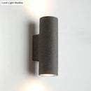 GobekUsa Nordic Terrazzo Shade Up/Down Wall Sconce with 2-Bulb Cylindrical Lamp for Stairs